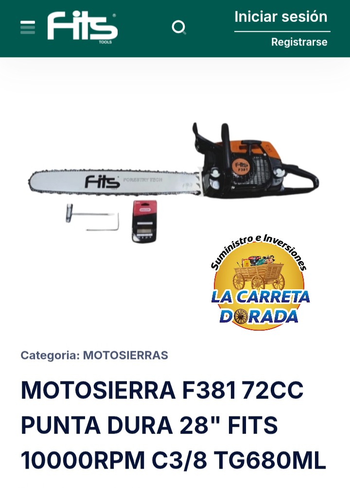 0910 Fits motosierra F381 72cc 28"