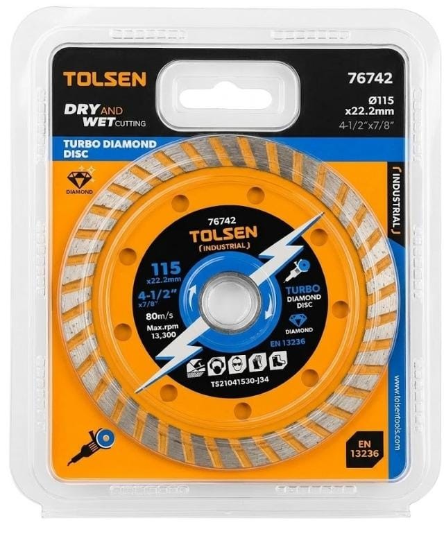 Disco de corte diamantado ranurado 11" TOLSEN