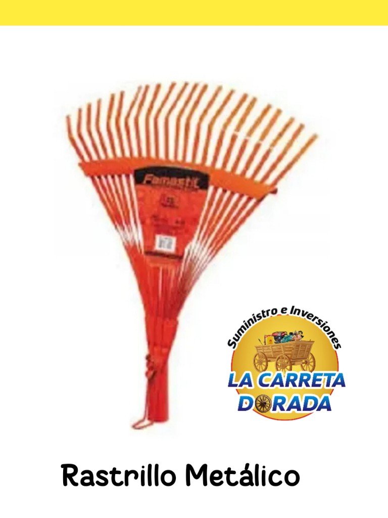 1524 Rastrillo metálico naranja sin palo