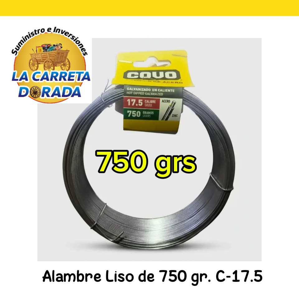 1400 Covo alambre liso galvanizado 750gr