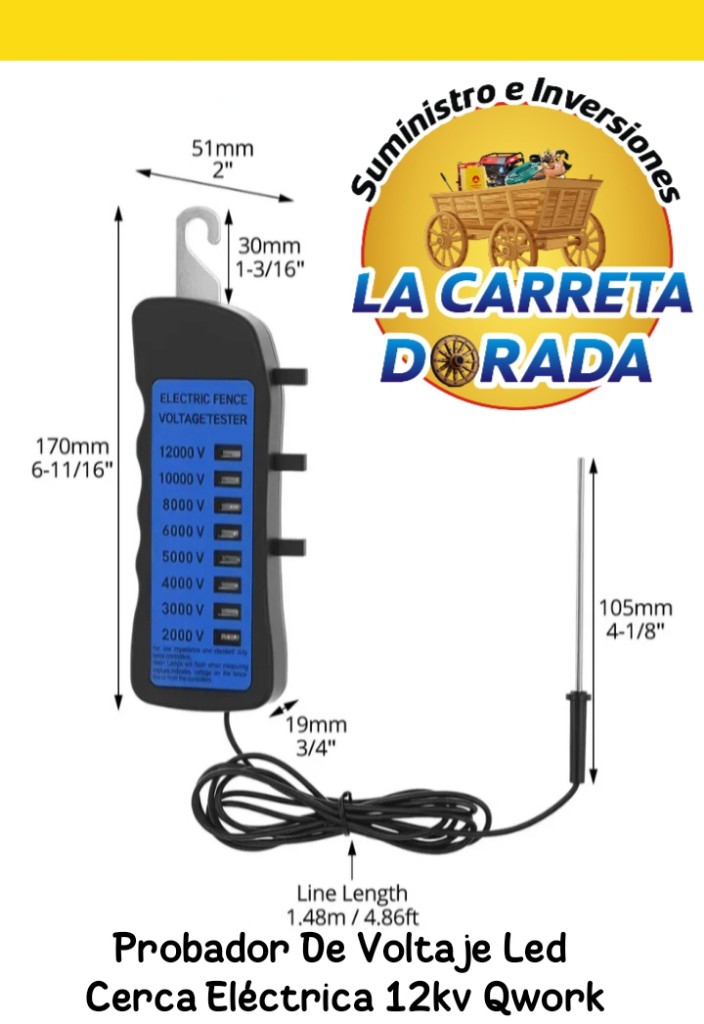2099 Qwork probador cerca eléctrica 12kV