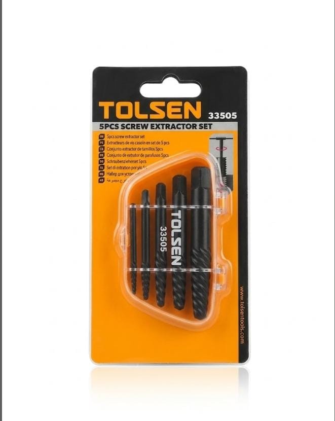 Juego de extractor tornillos 5 piezas TOLSEN