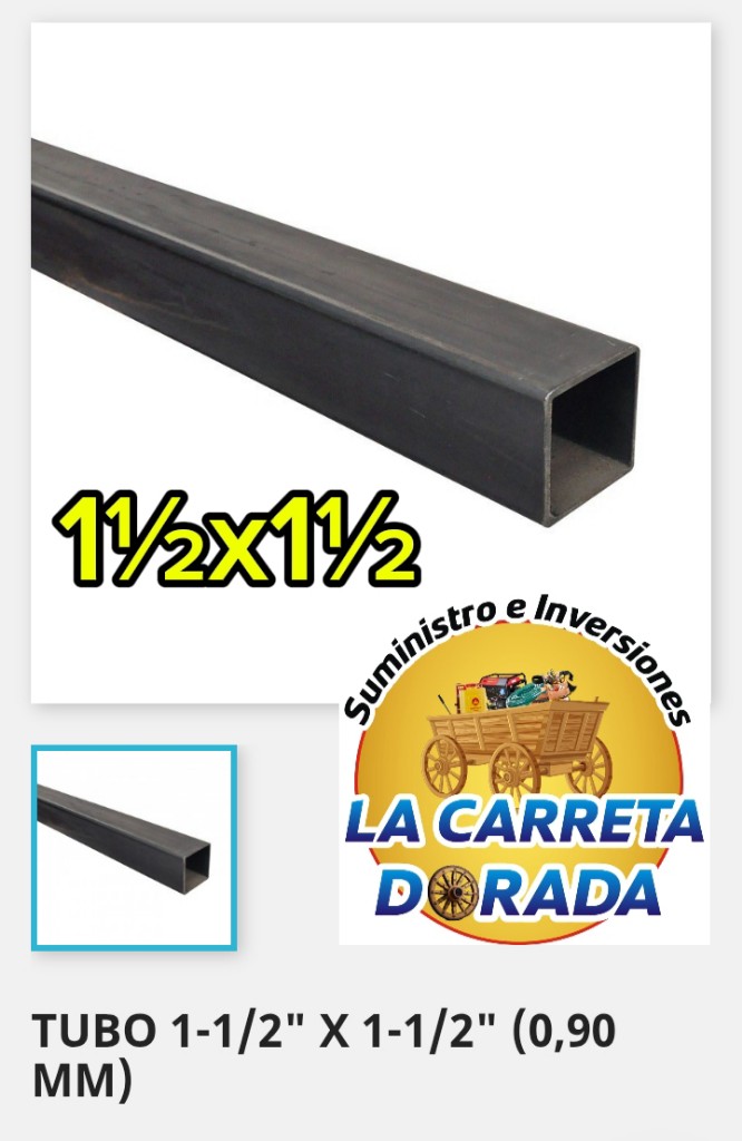 1804 Tubo cuadrado 1-1/2x1-1/2