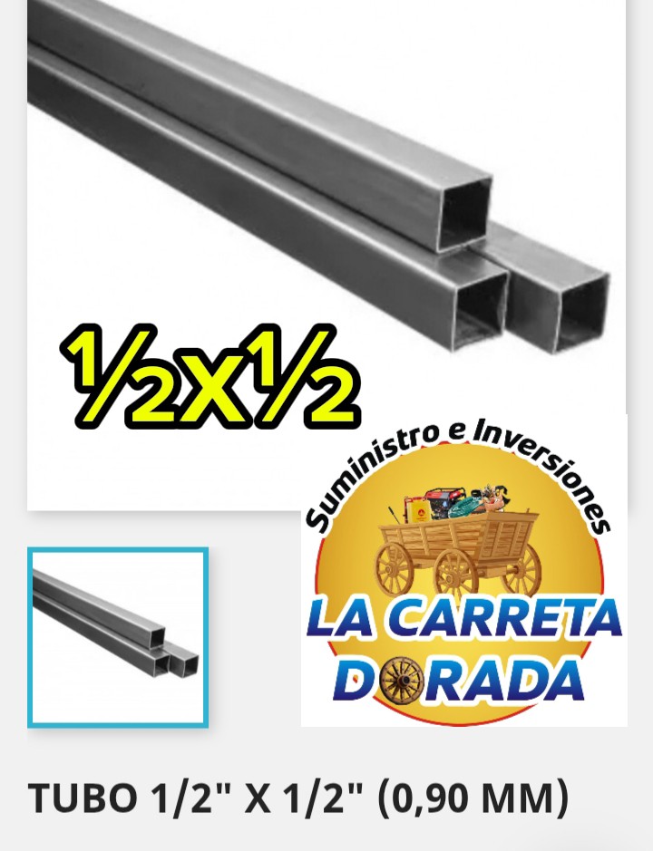 1800 Tubo cuadrado 1/2"x1/2" calibre 0.90