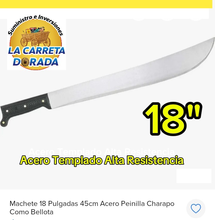 1502 Machete Peinilla 18" Mango Plástico