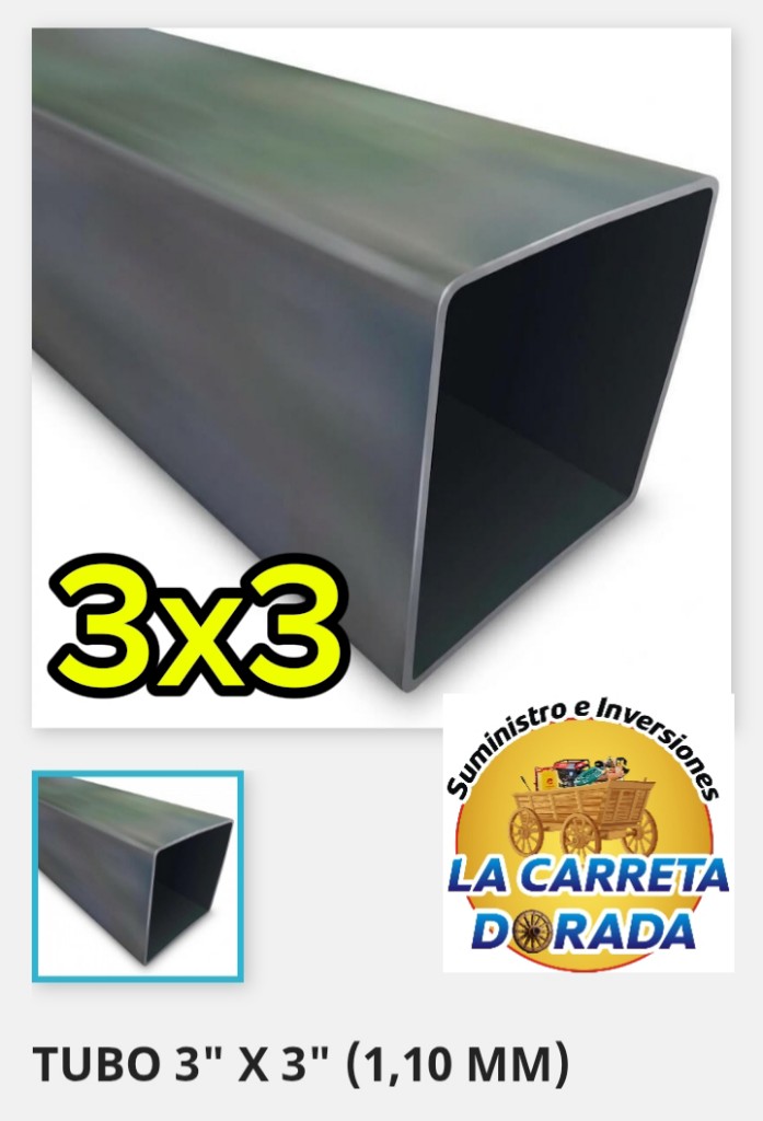 1806 Tubo cuadrado 3x3 1.10mm