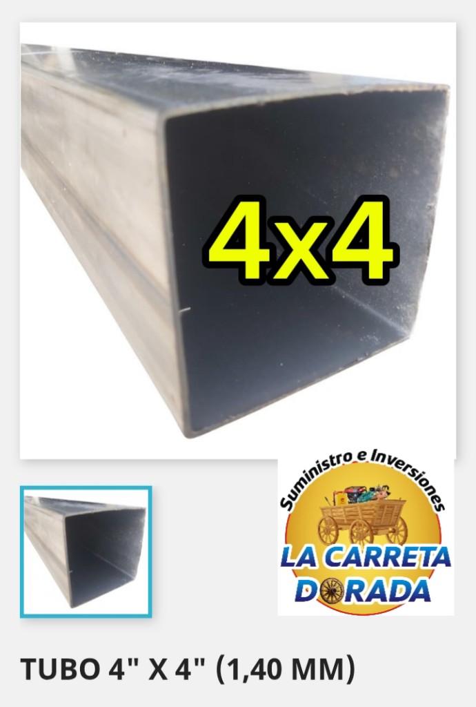 1807 Tubo Cuadrado 4x4 1.40mm