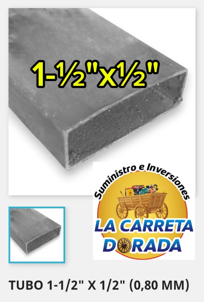 1811 Tubo 1-1/2 x 1/2 Rectangular