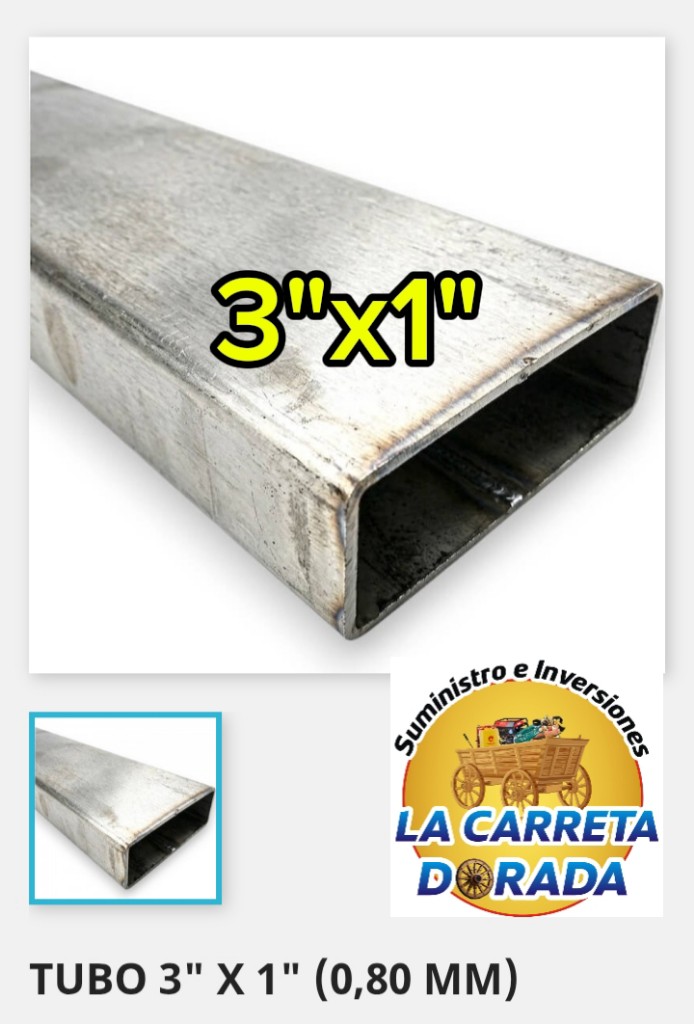 1815 Tubo rectangular 3x1