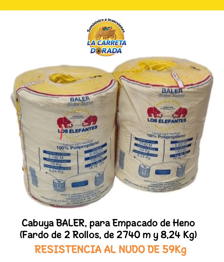 1495 Baler Cabuya Pacas Heno 2 rollos
