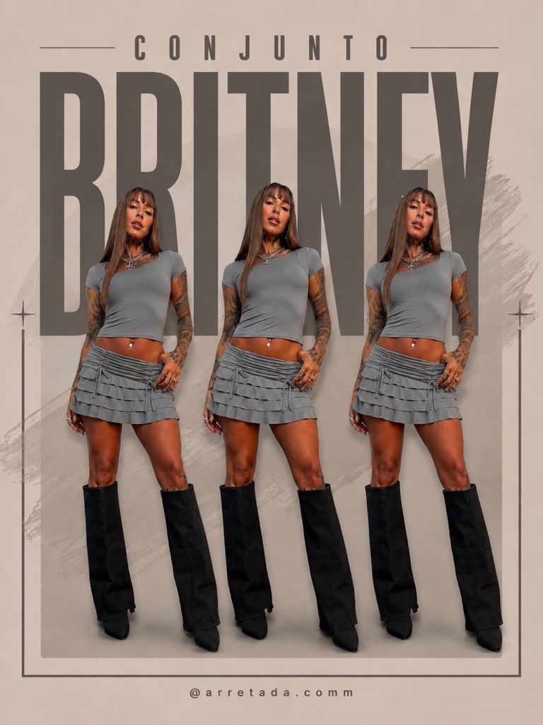 CONJUNTO BRITNEY - CINZA