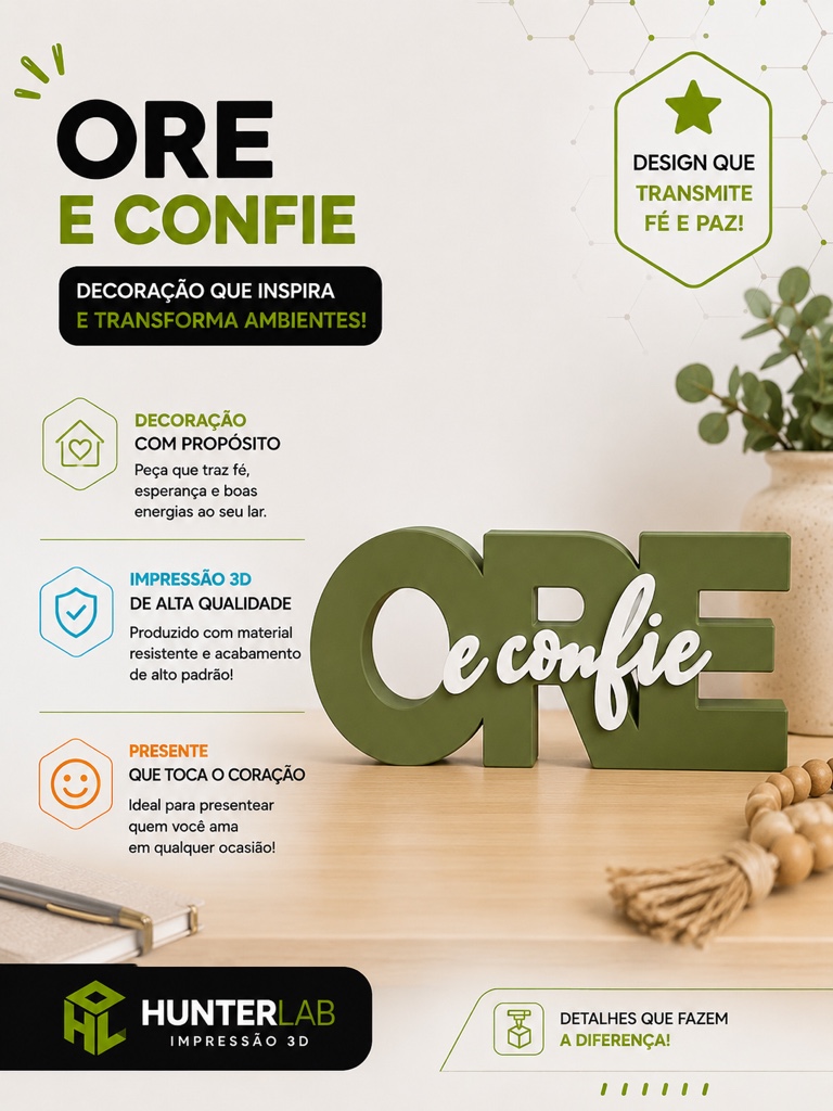 Letreiro Ore e Confie
