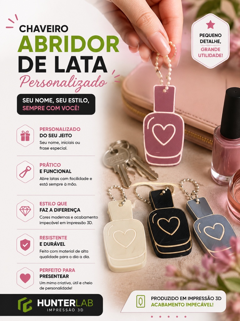Chaveiro Abridor de lata Esmalte