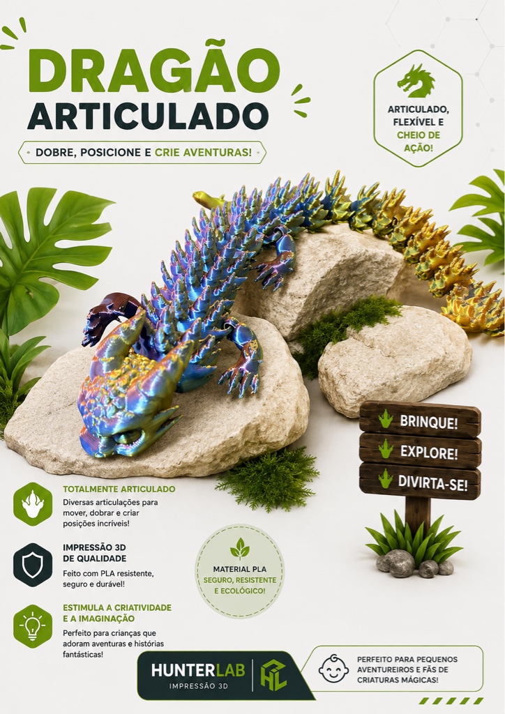 Dragão Articulado Multicolor
