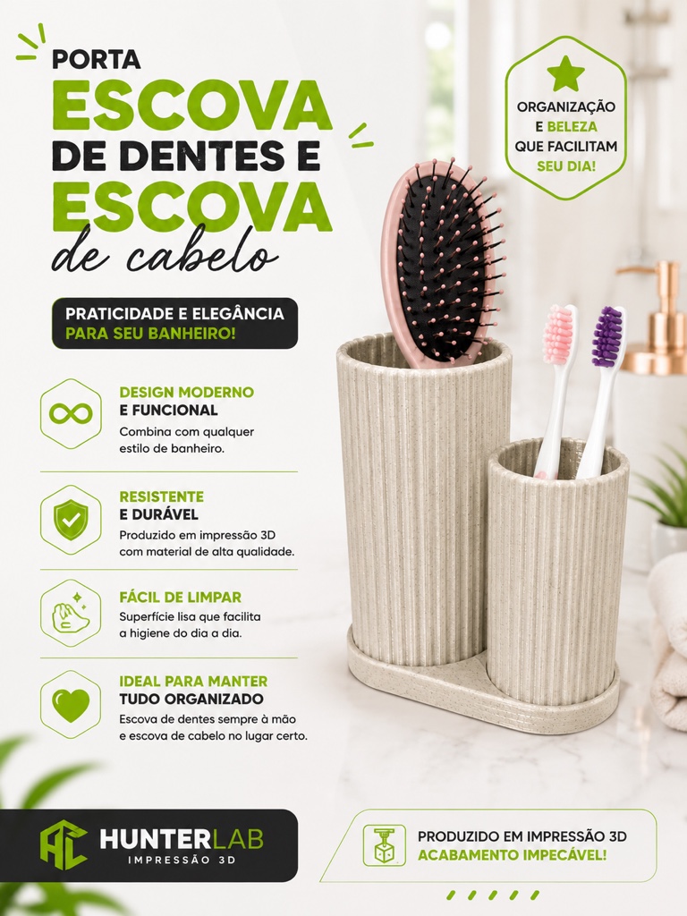 Porta Escova de Dente e Cabelo