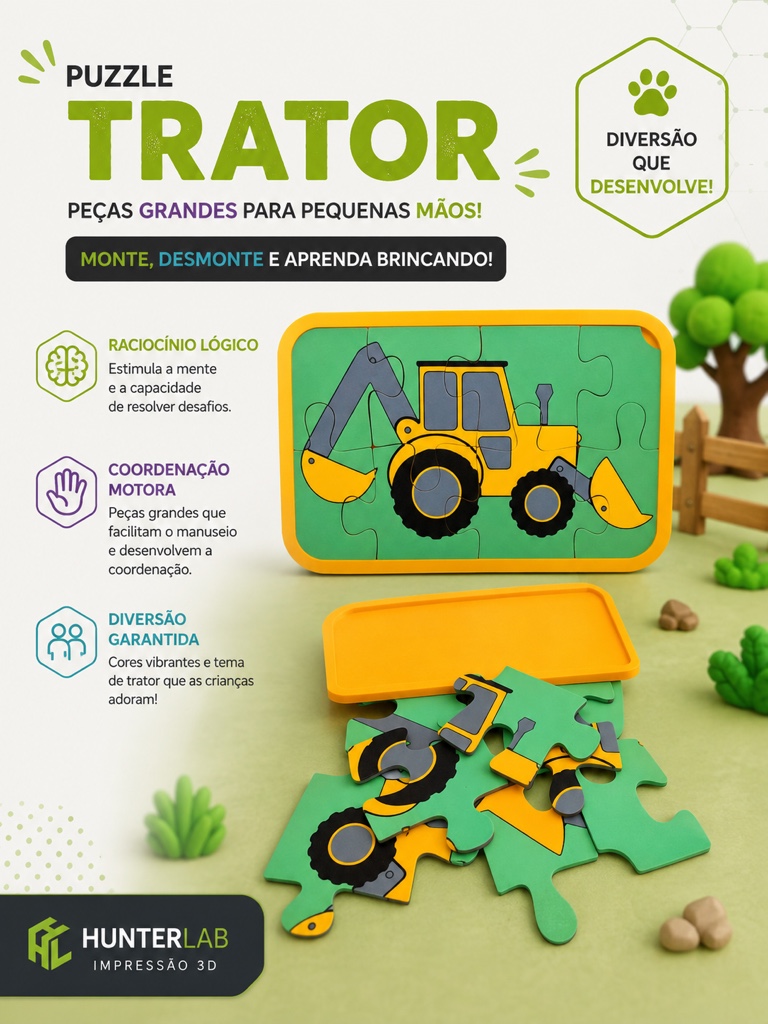 Quebra Cabeça Trator Puzzle