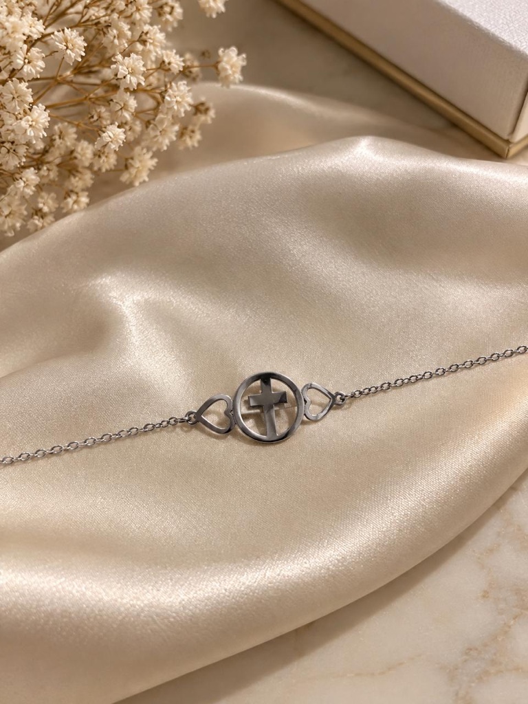 Pulseira Cruz Aço