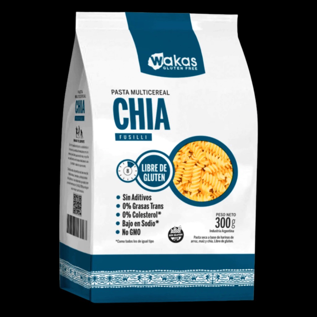 WAKAS - FUSILLI MULTICEREAL DE CHIA X 300 GRS