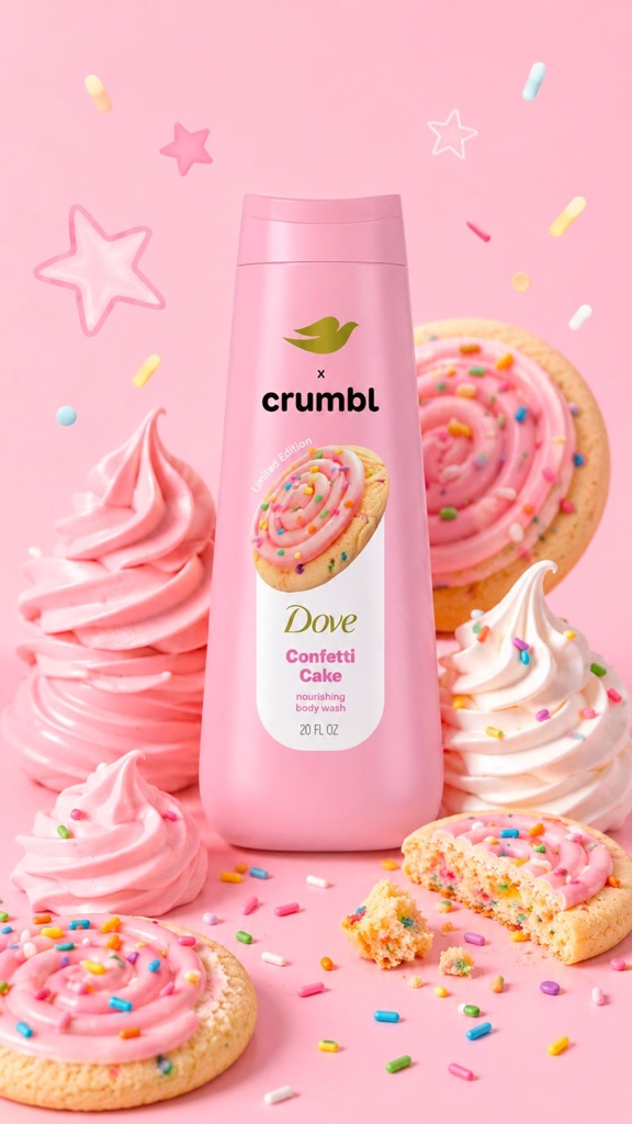 Dove Crumbl body wash Confetti Cake