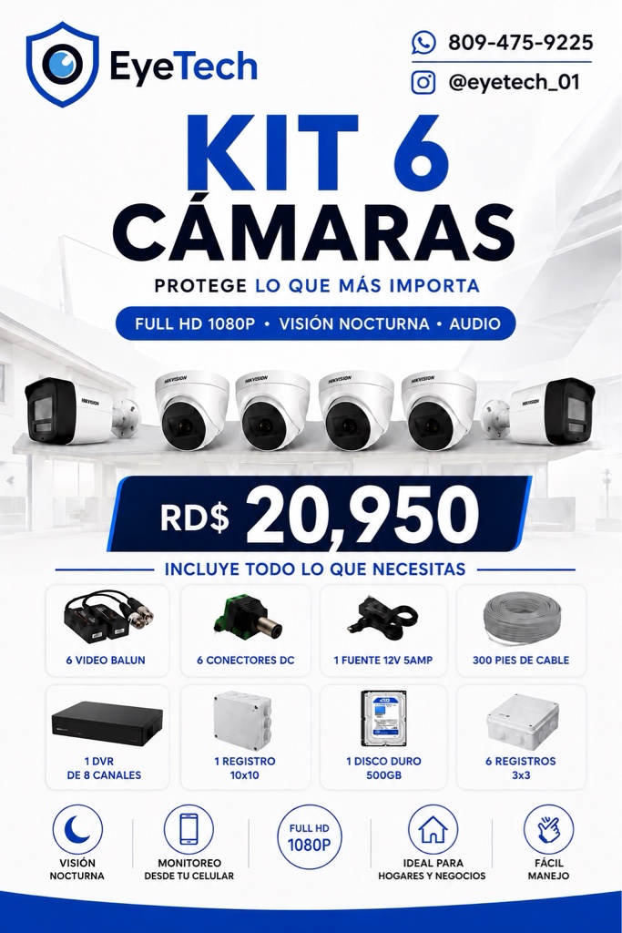 Kit 6 Camaras