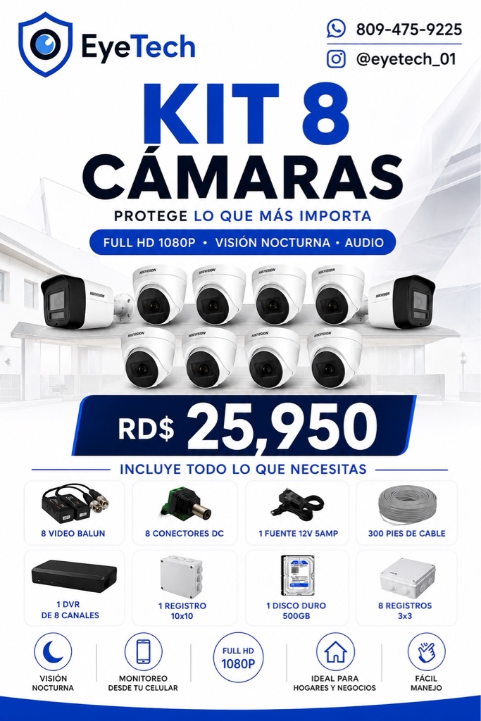 Kit 8 Camaras