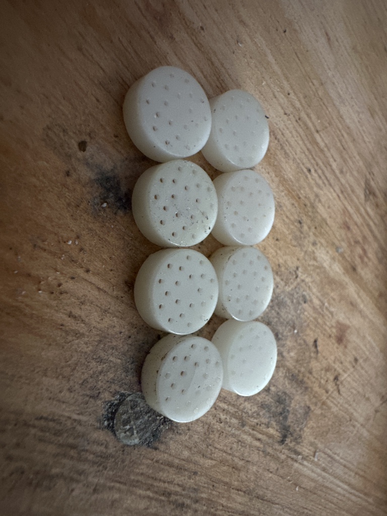 Tapitas blancas perforadas