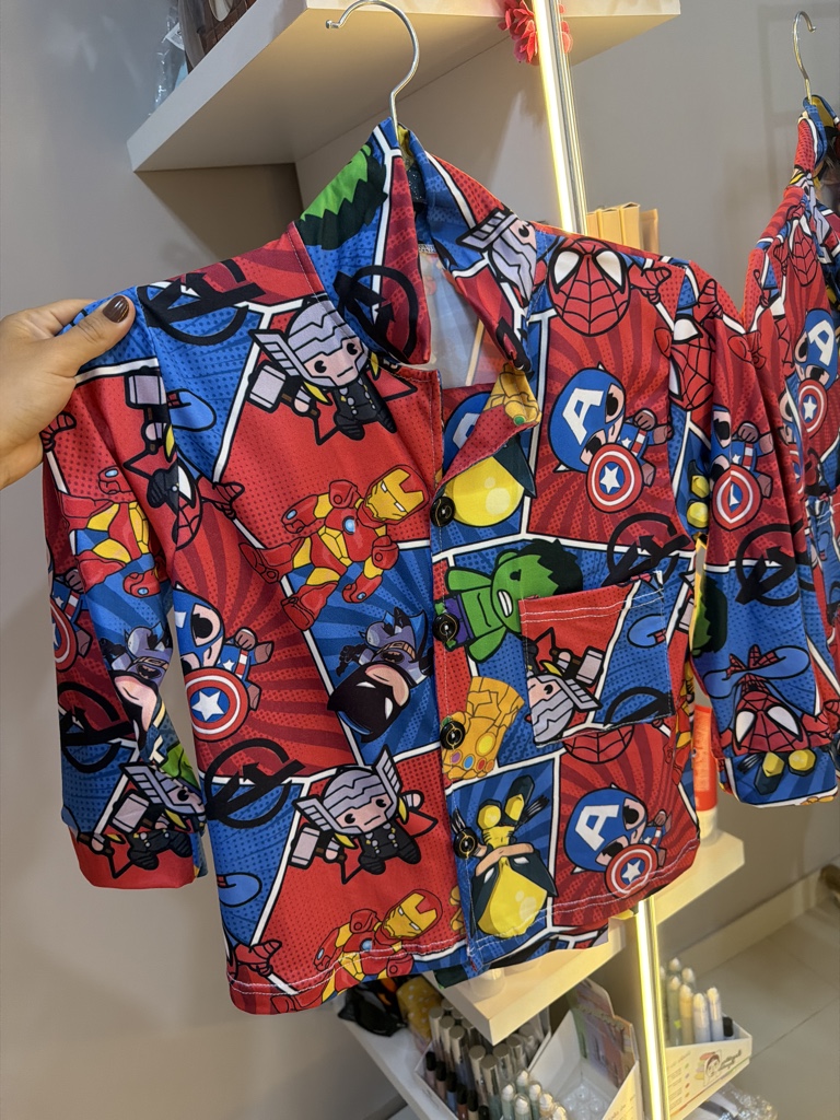 Pijama botão réplica americano