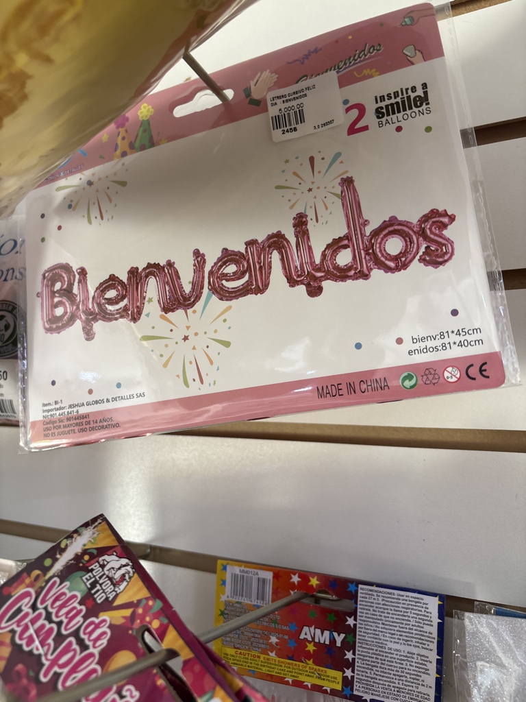 Letrero bienvenidos cursiva