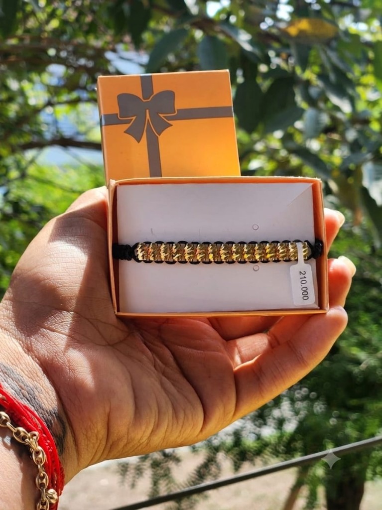 Pulsera con barriles diamantados #4 (Oro Laminado 18K)