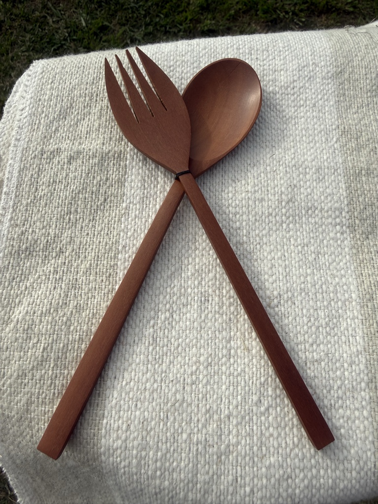 Cuchara y tenedor madera