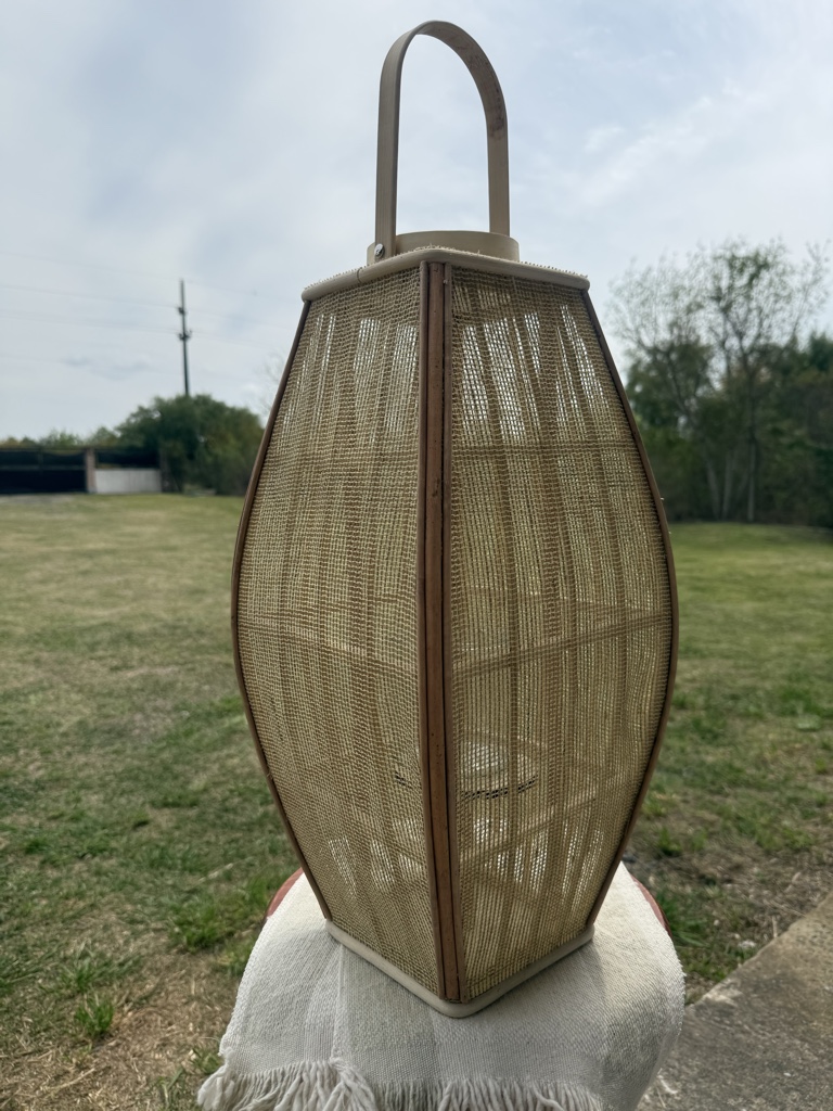 Farol Yute con vidrio 42.5cm