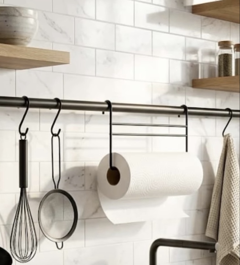 Portarrollo cocina negro