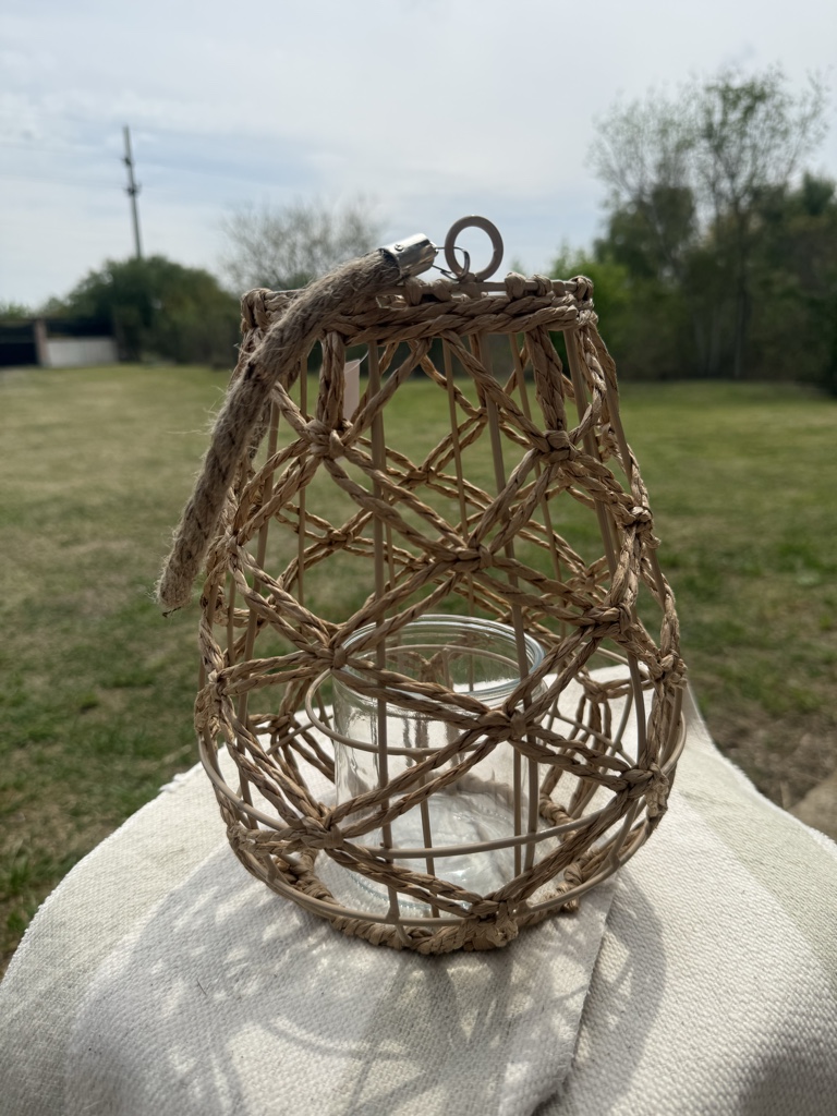 Farol de mimbre natural 25 cm