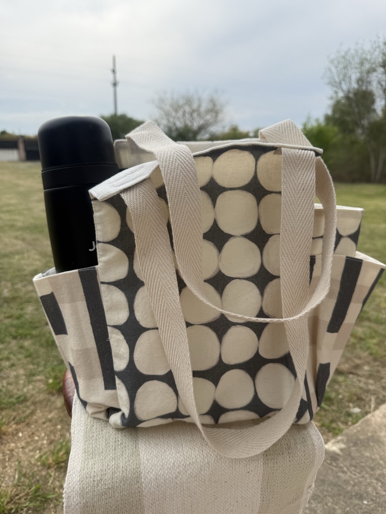 Bolso matero tusor grafito y verde