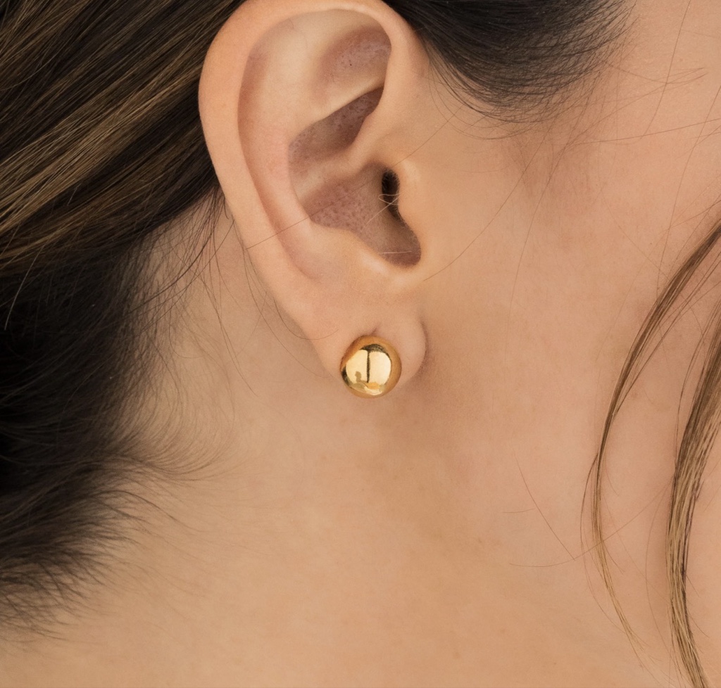 Aretes de punto dorado avemaria 22188 avemaria