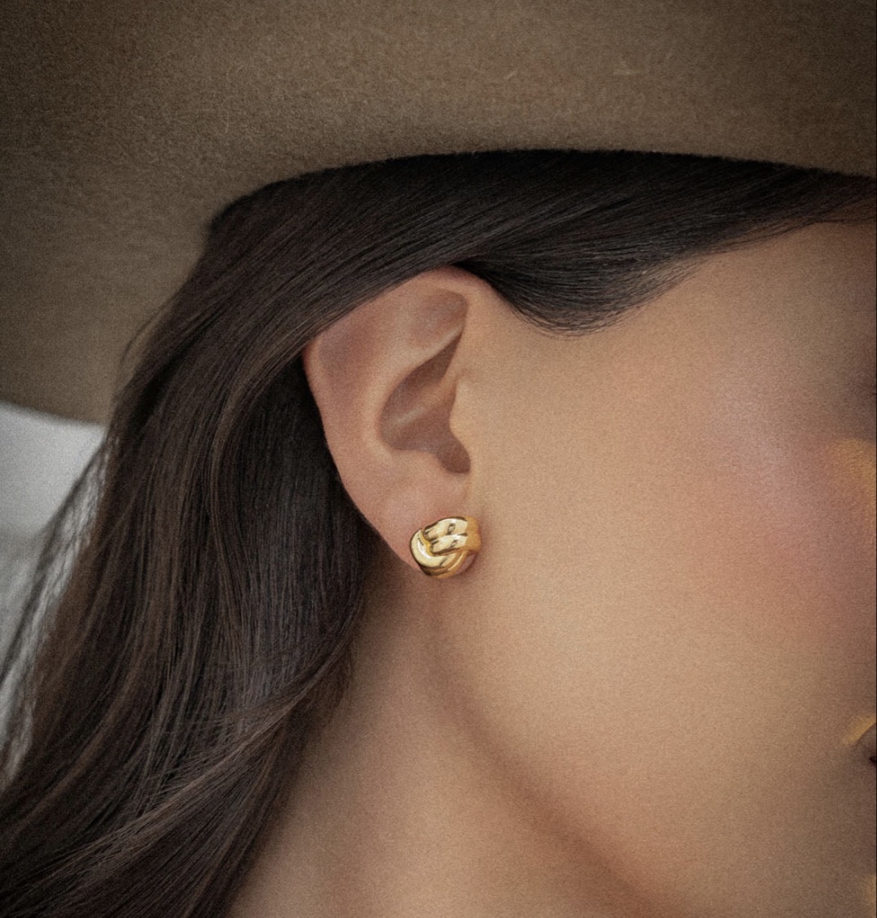 Aretes dorados de nudo avemaria RF:22470