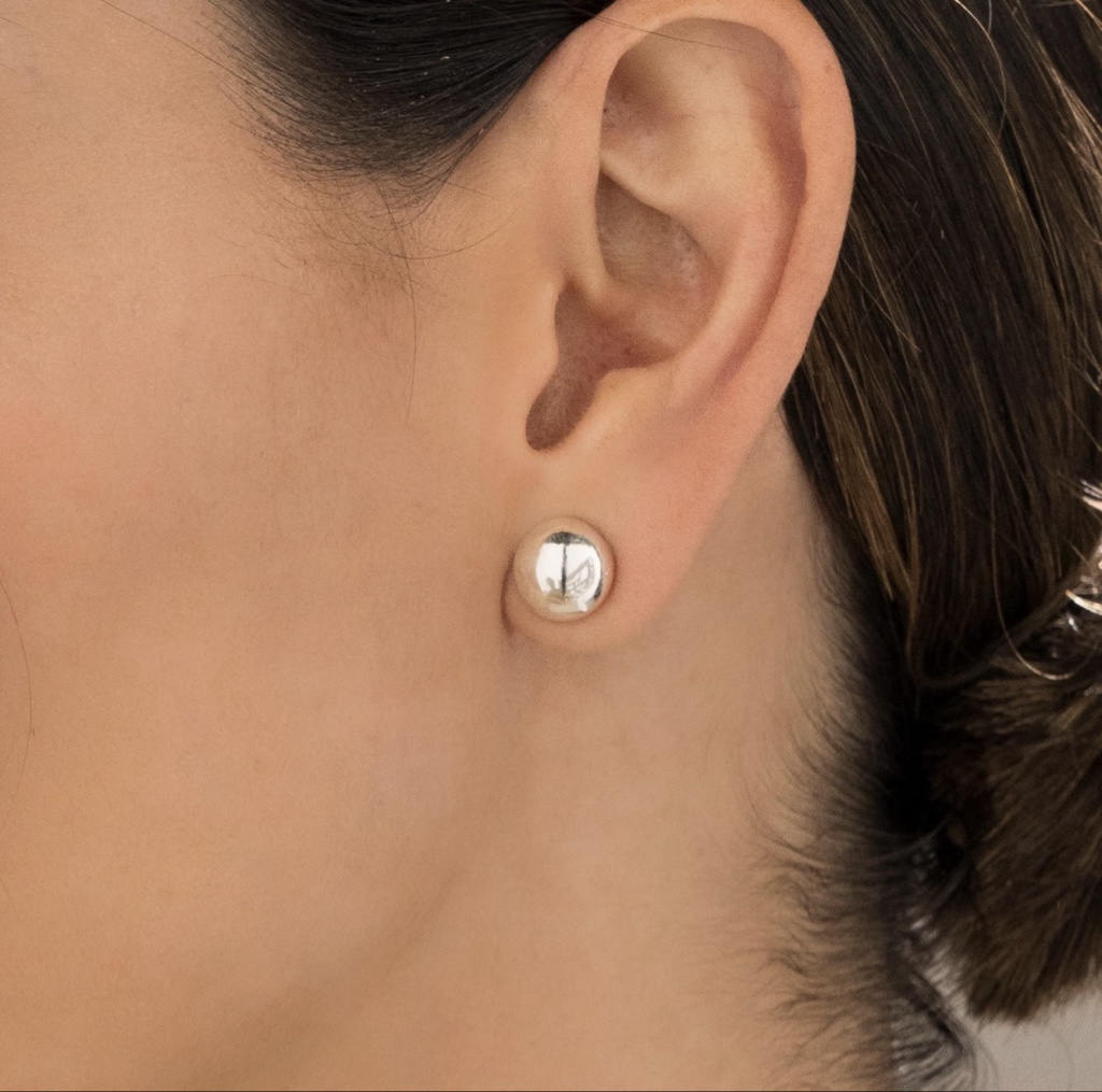 Aretes de punto plateados avemaria 22187