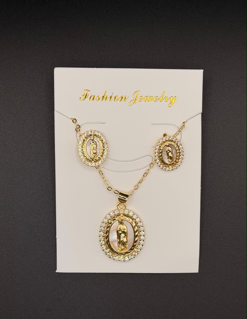 cadenas con aretes cover gold