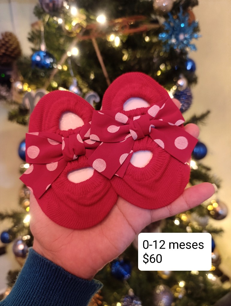 Calcetas rojas con moño 0-12m