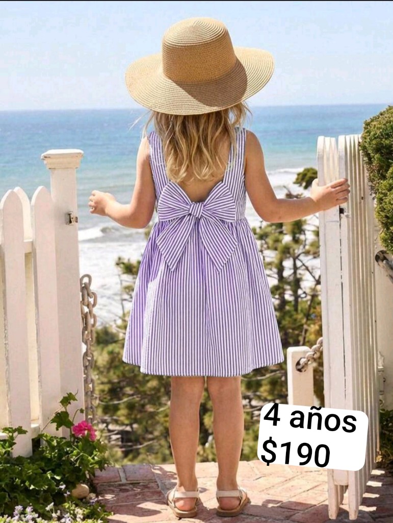 Vestido rayas lila 4 años