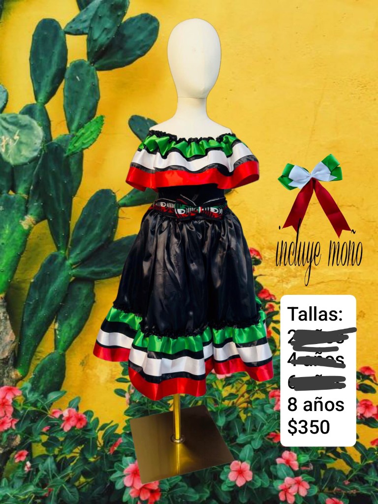 Vestido tricolor niña8años