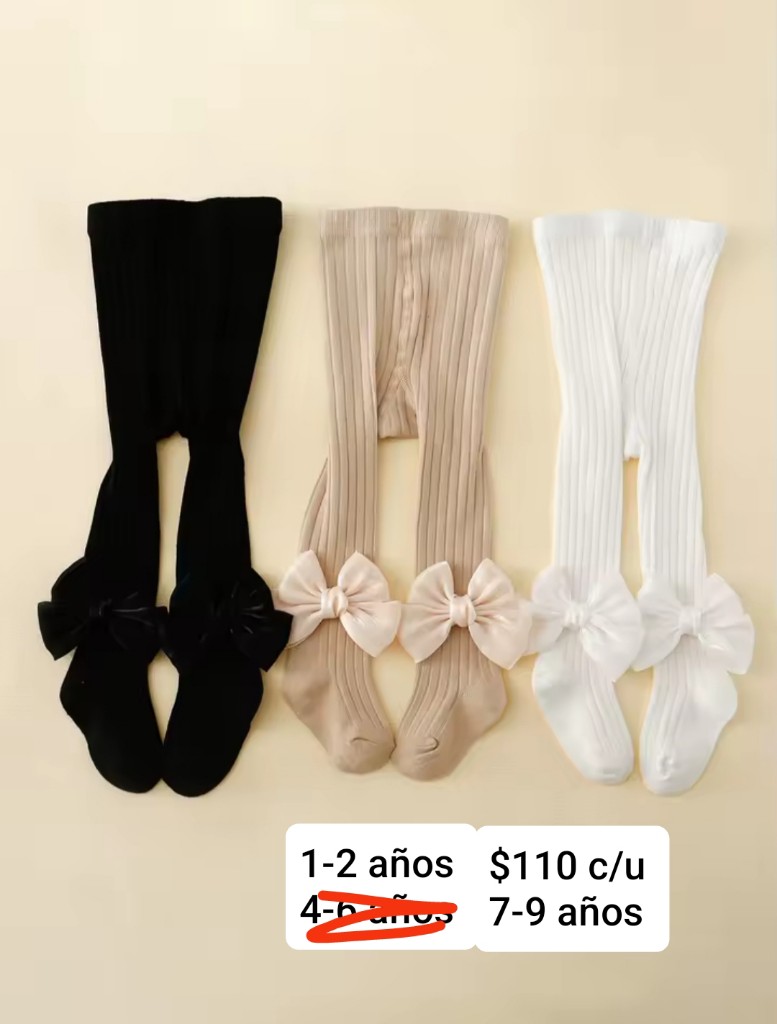 Mallas con moño blancas 1-2a