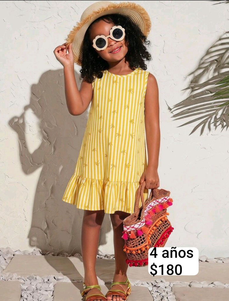 Vestido amarillo rayas 4años