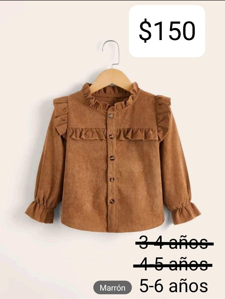 Blusa marrón infantil 4-5a