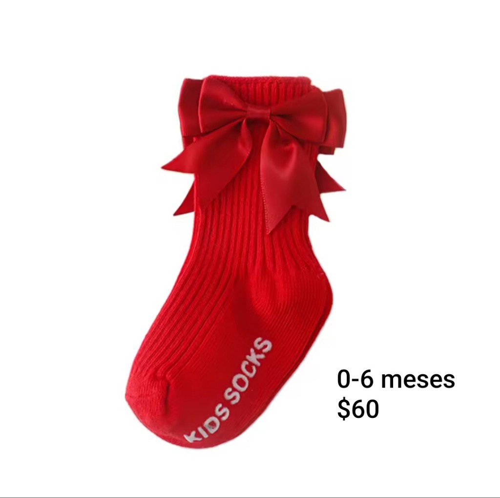 Calcetas rojas con moño 0-6m