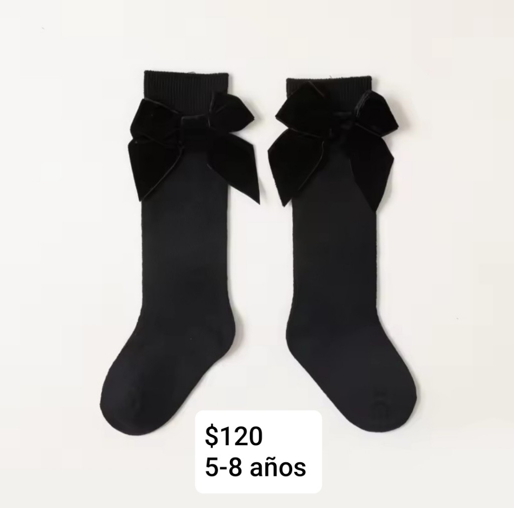 Calcetas negras con moño 5-8 años