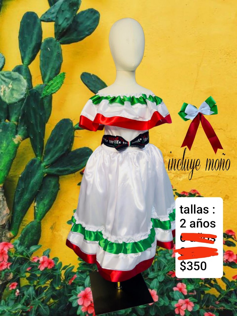 vestido tricolor 2años
