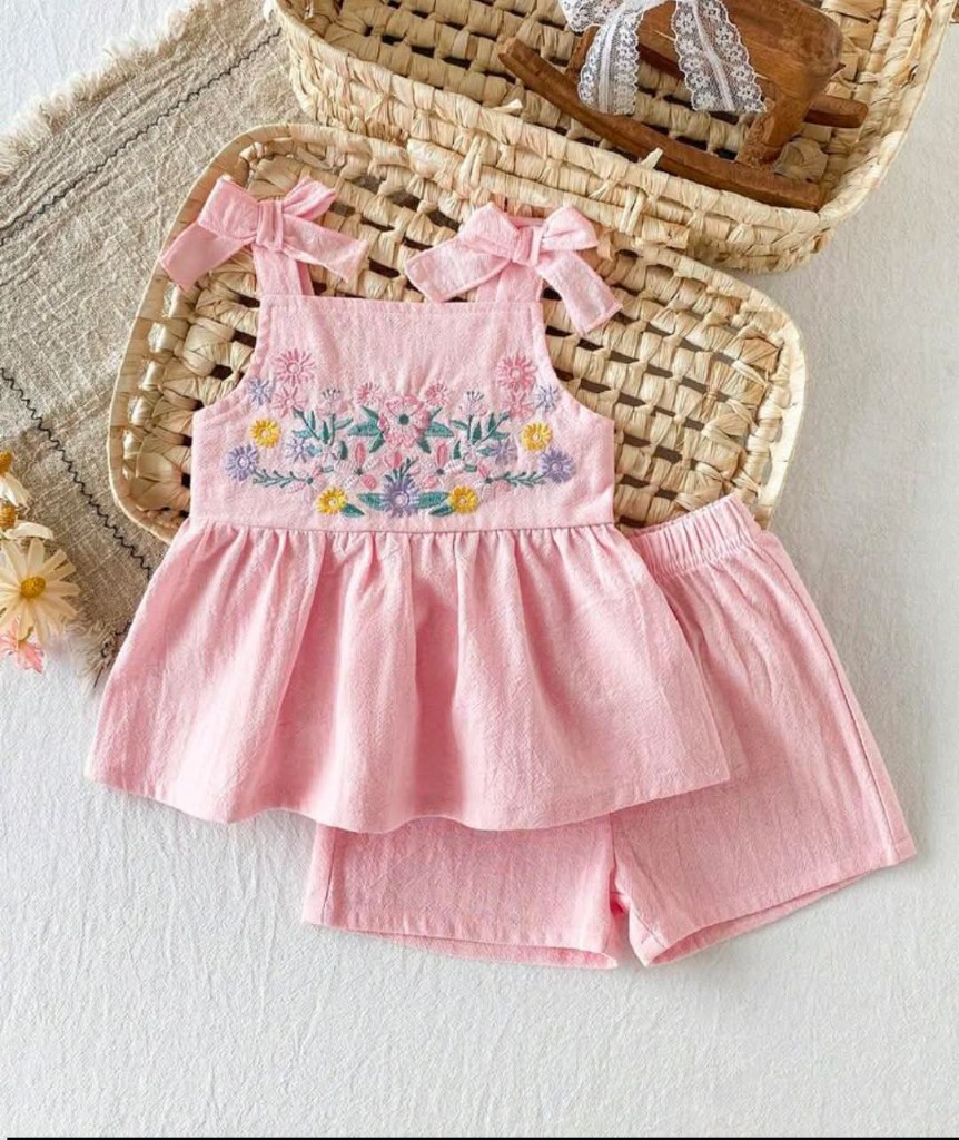 Conjunto rosa floral infantil 2-3a