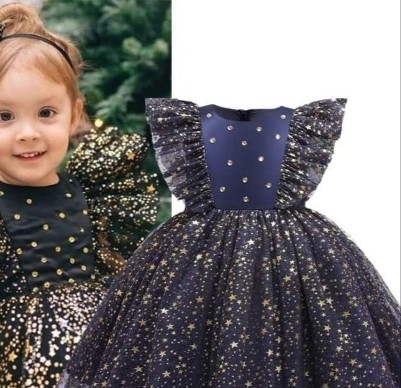 Vestido azul marino estrellas 18/24m