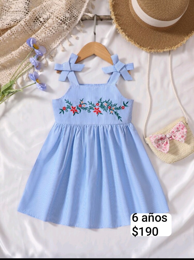 Vestido azul floral6años